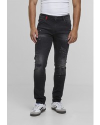 schwarze Jeans mit Destroyed-Effekten von 2Y Premium