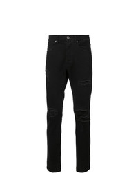 schwarze Jeans mit Destroyed-Effekten von 321