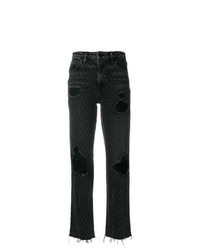 schwarze Jeans mit Destroyed-Effekten von Alexander Wang