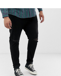 schwarze Jeans mit Destroyed-Effekten von ASOS DESIGN