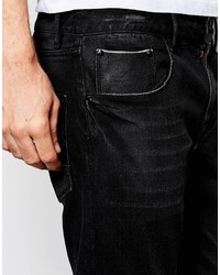 schwarze Jeans mit Destroyed-Effekten von Asos