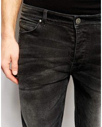 schwarze Jeans mit Destroyed-Effekten von Asos