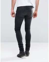 schwarze Jeans mit Destroyed-Effekten von Asos