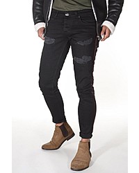 schwarze Jeans mit Destroyed-Effekten von Bright Jeans