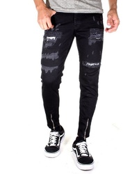 schwarze Jeans mit Destroyed-Effekten von Bright Jeans