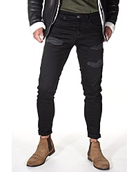 schwarze Jeans mit Destroyed-Effekten von Bright Jeans