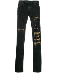 schwarze Jeans mit Destroyed-Effekten von Buscemi