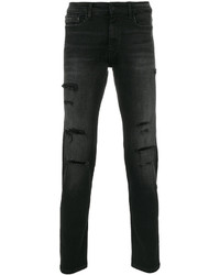 schwarze Jeans mit Destroyed-Effekten von Calvin Klein Jeans