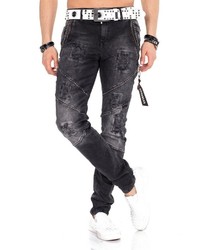 schwarze Jeans mit Destroyed-Effekten von Cipo & Baxx