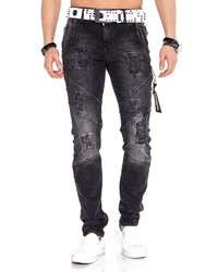 schwarze Jeans mit Destroyed-Effekten von Cipo & Baxx