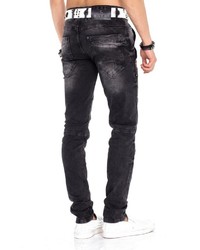 schwarze Jeans mit Destroyed-Effekten von Cipo & Baxx