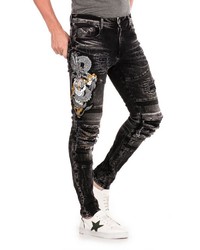 schwarze Jeans mit Destroyed-Effekten von Cipo & Baxx