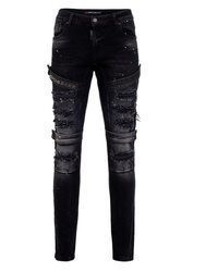 schwarze Jeans mit Destroyed-Effekten von Cipo & Baxx