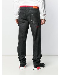 schwarze Jeans mit Destroyed-Effekten von Heron Preston