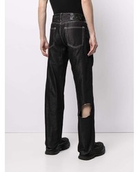 schwarze Jeans mit Destroyed-Effekten von Off-White