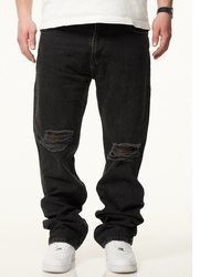schwarze Jeans mit Destroyed-Effekten von DAILY COTTON