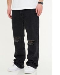schwarze Jeans mit Destroyed-Effekten von DAILY COTTON