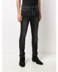 schwarze Jeans mit Destroyed-Effekten von Les Hommes