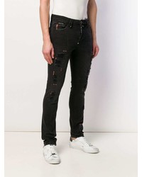 schwarze Jeans mit Destroyed-Effekten von Philipp Plein