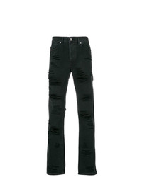 schwarze Jeans mit Destroyed-Effekten von Diesel