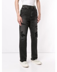 schwarze Jeans mit Destroyed-Effekten von Maison Mihara Yasuhiro