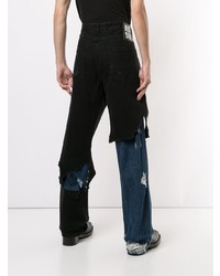 schwarze Jeans mit Destroyed-Effekten von Raf Simons