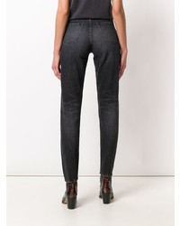 schwarze Jeans mit Destroyed-Effekten von Saint Laurent