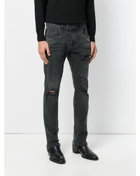 schwarze Jeans mit Destroyed-Effekten von Pierre Balmain