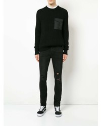 schwarze Jeans mit Destroyed-Effekten von Ksubi