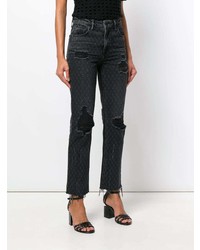 schwarze Jeans mit Destroyed-Effekten von Alexander Wang