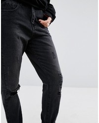 schwarze Jeans mit Destroyed-Effekten von Vero Moda