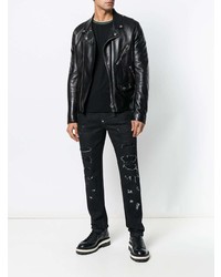 schwarze Jeans mit Destroyed-Effekten von Philipp Plein