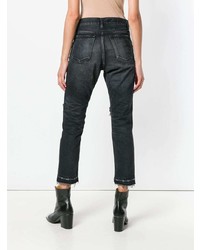 schwarze Jeans mit Destroyed-Effekten von Sacai