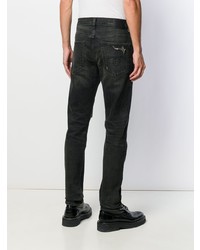 schwarze Jeans mit Destroyed-Effekten von R13