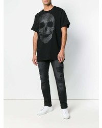 schwarze Jeans mit Destroyed-Effekten von Philipp Plein