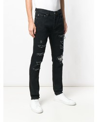 schwarze Jeans mit Destroyed-Effekten von Overcome