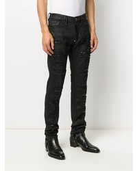 schwarze Jeans mit Destroyed-Effekten von Philipp Plein