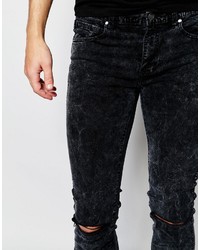 schwarze Jeans mit Destroyed-Effekten von Dr. Denim