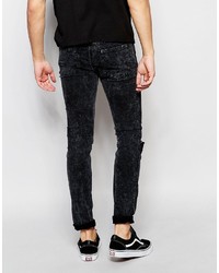 schwarze Jeans mit Destroyed-Effekten von Dr. Denim