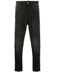 schwarze Jeans mit Destroyed-Effekten von Emporio Armani
