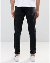 schwarze Jeans mit Destroyed-Effekten von G Star