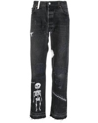schwarze Jeans mit Destroyed-Effekten von GALLERY DEPT.