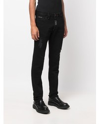 schwarze Jeans mit Destroyed-Effekten von Philipp Plein