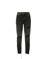 schwarze Jeans mit Destroyed-Effekten von Grlfrnd
