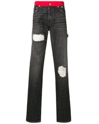 schwarze Jeans mit Destroyed-Effekten von Heron Preston