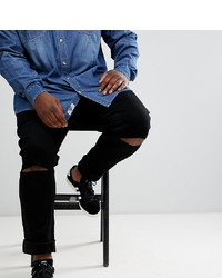 schwarze Jeans mit Destroyed-Effekten von Jacamo