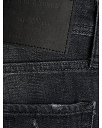 schwarze Jeans mit Destroyed-Effekten von Jack & Jones