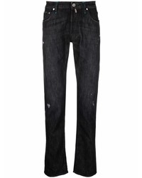 schwarze Jeans mit Destroyed-Effekten von Jacob Cohen