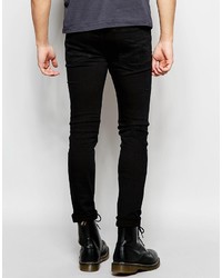 schwarze Jeans mit Destroyed-Effekten von Cheap Monday