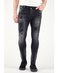 schwarze Jeans mit Destroyed-Effekten von Le Temps des Cerises